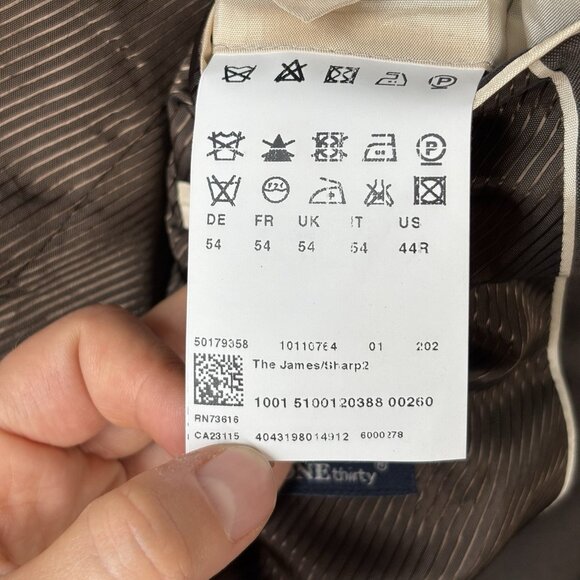 Hugo Boss Blazer Jacket Mens 44R 100% Virgin Wool Guabello Italy Super 130s Suit - Picture 13 of 16